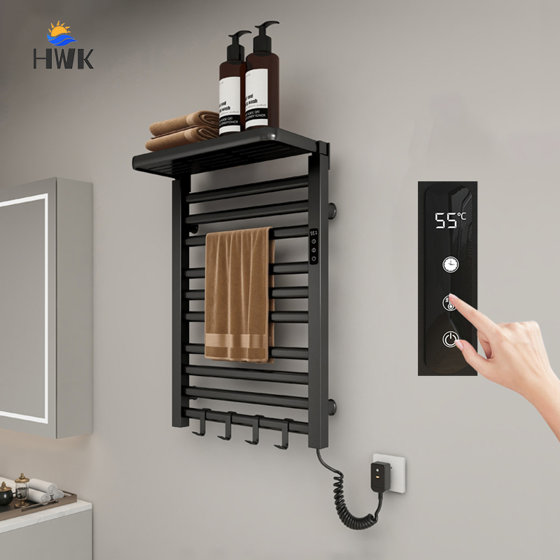 Home Bathroom Shelf - ราวแขวนผ้าเช็ดตัวไฟฟ้าในห้องน้ำ พร้อมชั้นวาง ควบคุมอุณหภูมิ ตั้งเวลาได้ ฆ่าเชื้อโรค สำหรับใช้ในบ้าน