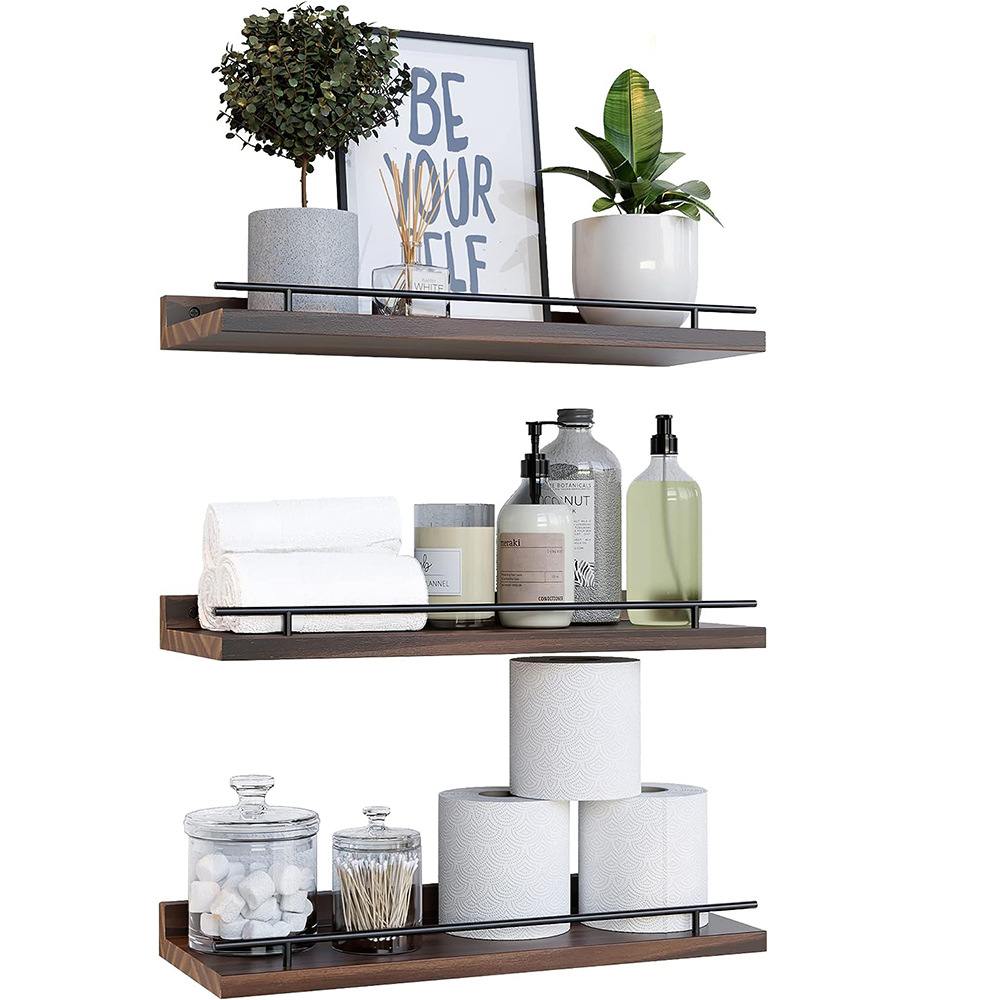 Home Bathroom Shelf - ชั้นวางของไม้ชั้นวางของในห้องน้ำชั้นที่เก็บเครื่องครัวของตกแต่งชั้นวางติดผนังชั้นวางของติดผนังแบบลอยน้ำอุปกรณ์การตกแต่งบ้านในสวน