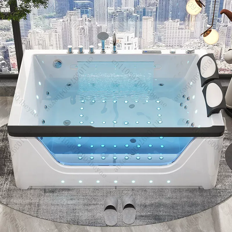 Home Bathroom Jacuzzi Tub - อ่างจากุซซี่อะคริลิก 2 ที่นั่ง พร้อมระบบนวดน้ำตก - ระบบทำความร้อนอัจฉริยะ