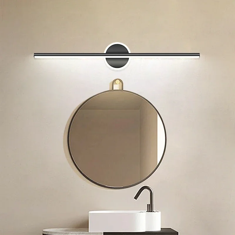 Home Theater Bathroom - โมเดิร์นโคมไฟกระจก LED 40/55 ซม.โคมไฟติดผนังห้องน้ําสีดําทองยาว Strip FIXTURE