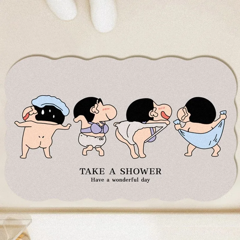 Home Goods Bathroom Mats - แผ่นรองดินสีเทียนลายการ์ตูนน่ารักสำหรับใช้ในบ้านห้องน้ำห้องครัวห้องน้ำแผ่นซับน้ำแบบแห้งเร็ว