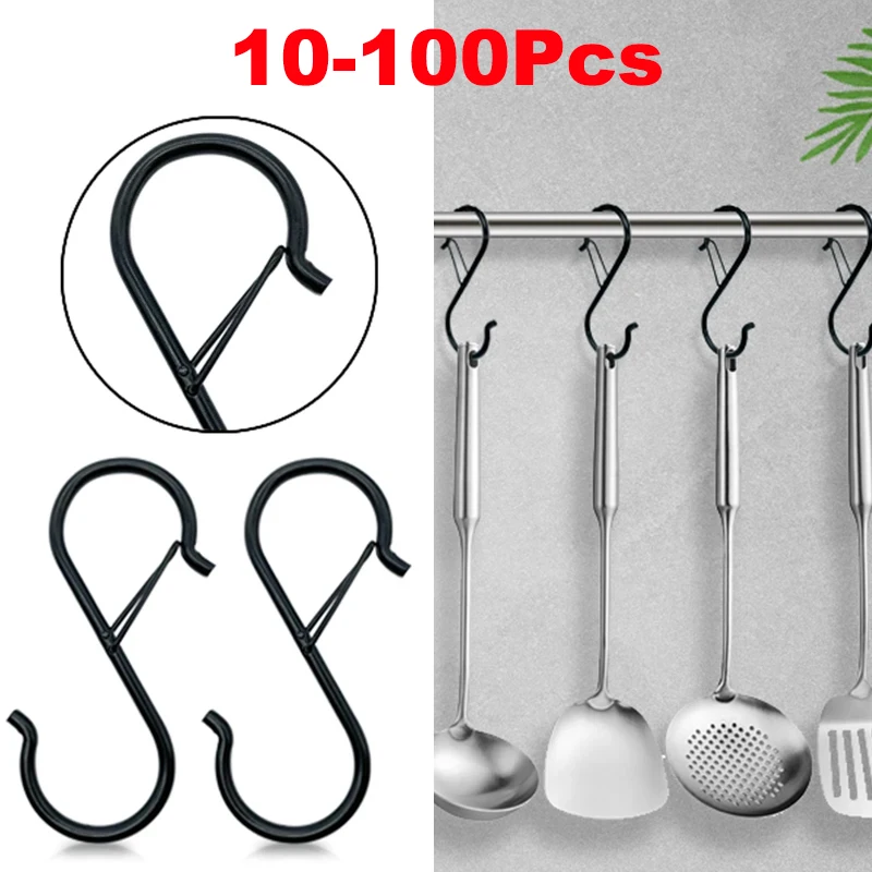 Home Bathroom Shelf - 10/100pcs ตะขอแขวนโลหะ S รูปตะขอแขวนแขวน Heavy Duty