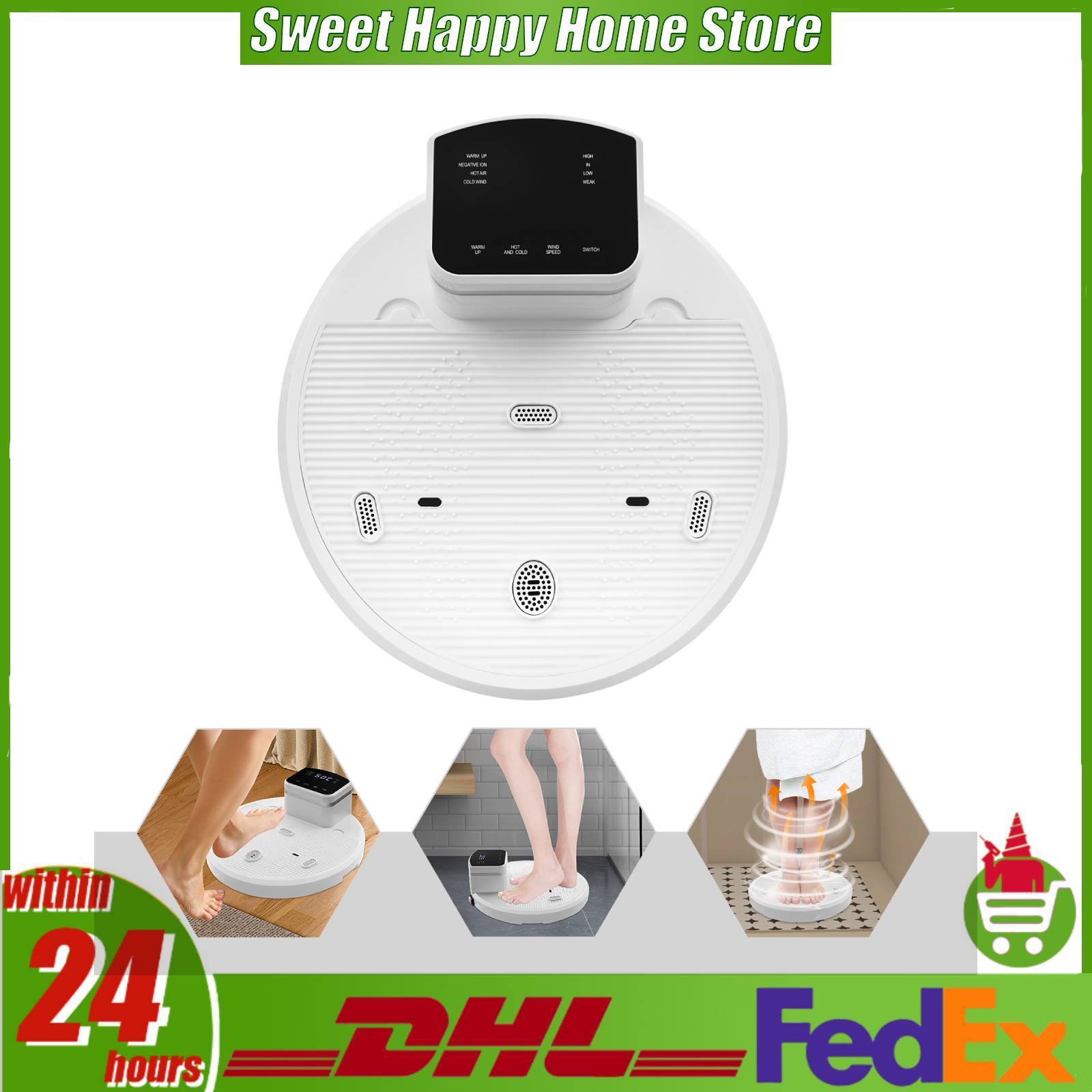 Home Bathroom Hand Dryer - เครื่องเป่าตัวอัจฉริยะ 1400 วัตต์ แบบตั้งพื้น ไม่ต้องใช้มือจับ พร้อมระบบควบคุมแบบสัมผัส