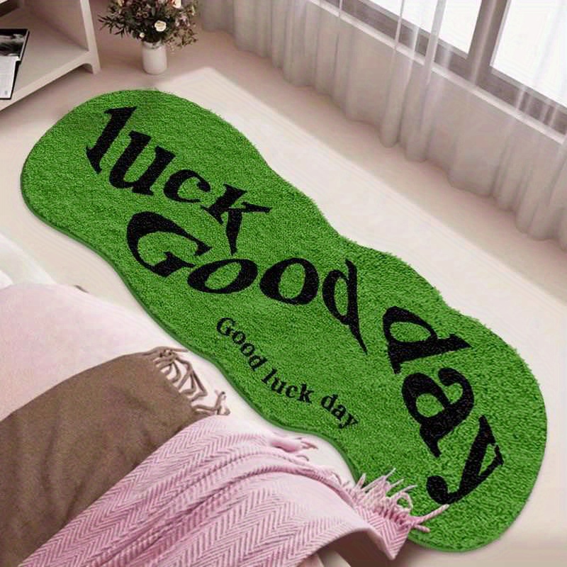 Home Goods Bathroom Mats - VIKAMA พรมสีเขียวนำโชคมาให้กับวันข้างเตียงพรมปูพื้นนุ่มกันลื่นพรมเช็ดเท้าพรมสำหรับห้องนอนพรมปูพื้นตกแต่งบ้าน