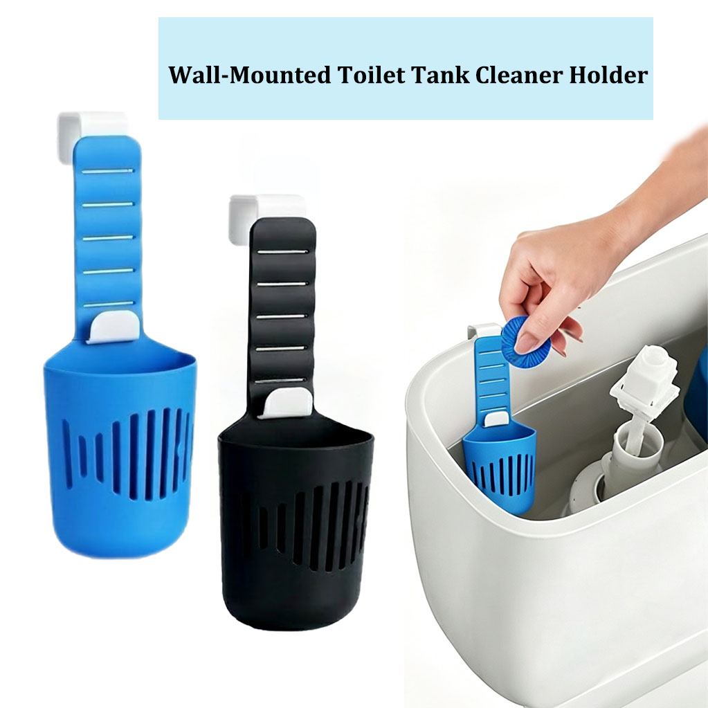 Home Bathroom Cleaner - ที่วางแท็บเล็ตทำความสะอาดถังน้ำซิลิโคน ตะกร้าเก็บของแบบแขวน อุปกรณ์สุขอนามัยในห้องน้ำ