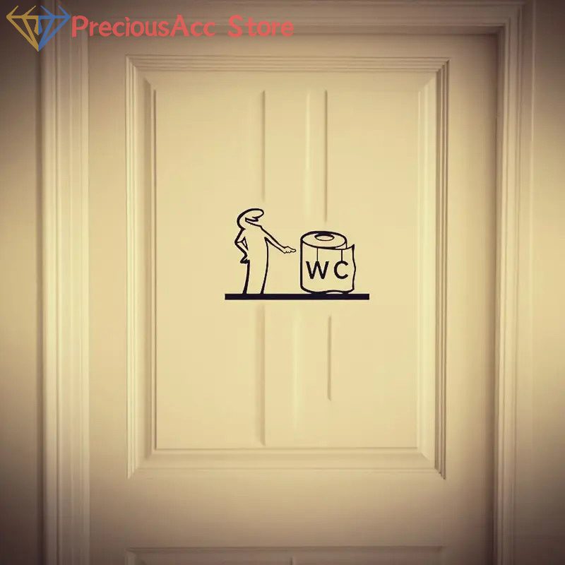 สติ๊กเกอร์ลายเส้นมินิมอล ลา ลี - Home Bathroom Door Design บทวิจารณ์และราคา