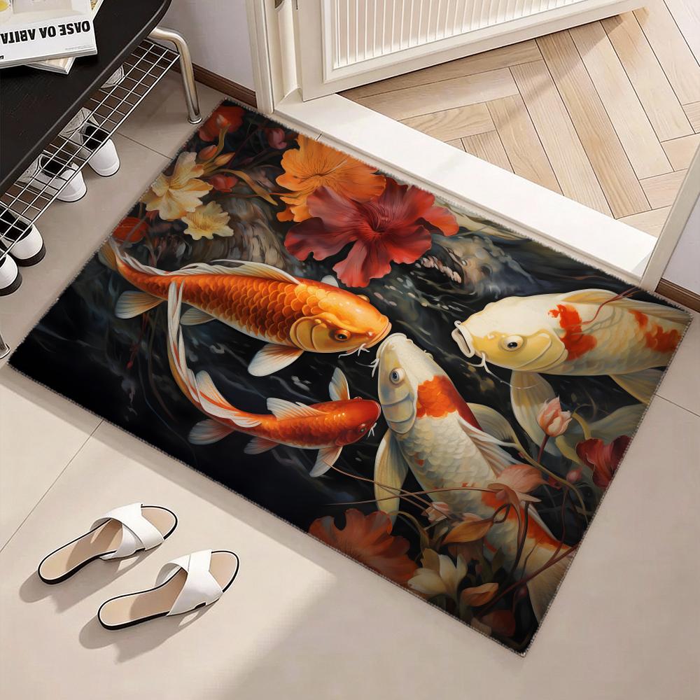 ปลาคาร์ฟนำโชคมาให้คุณ พรมปูพื้ - Home Goods Bathroom Mats บทวิจารณ์และราคา