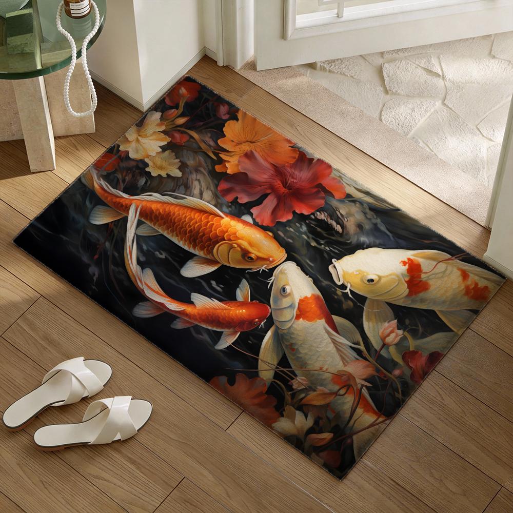 ปลาคาร์ฟนำโชคมาให้คุณ พรมปูพื้ - Home Goods Bathroom Mats บทวิจารณ์และราคา