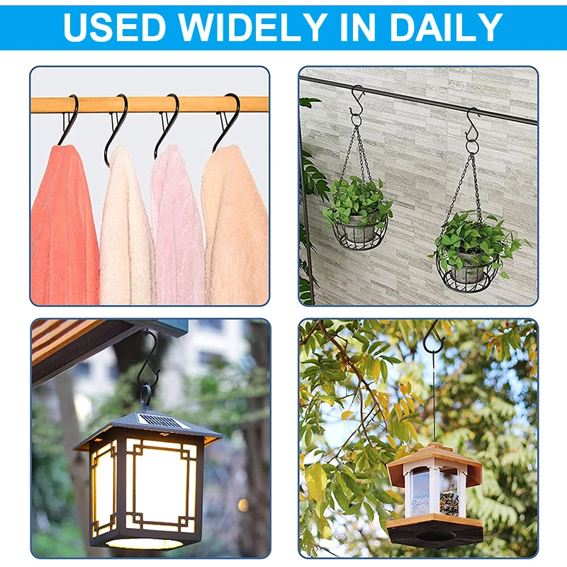 10/100pcs ตะขอแขวนโลหะ S รูปตะ - Home Bathroom Shelf บทวิจารณ์และราคา