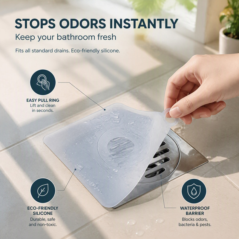 แผ่นซิลิโคนกันกลิ่นสำหรับท่อระ - Home Bathroom Mats บทวิจารณ์และราคา