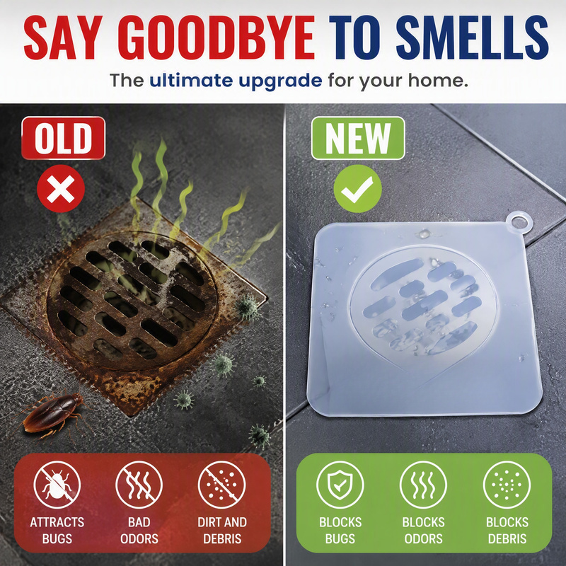 แผ่นซิลิโคนกันกลิ่นสำหรับท่อระ - Home Bathroom Mats บทวิจารณ์และราคา