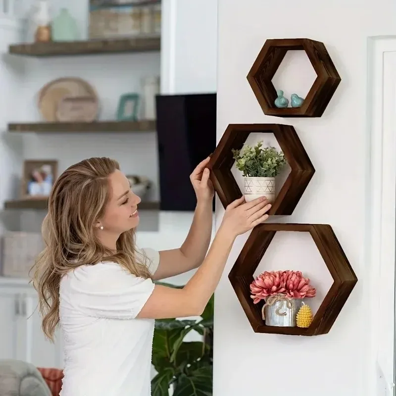 ชั้นวางของติดผนังรูปหกเหลี่ยมร - Home Bathroom Shelf บทวิจารณ์และราคา