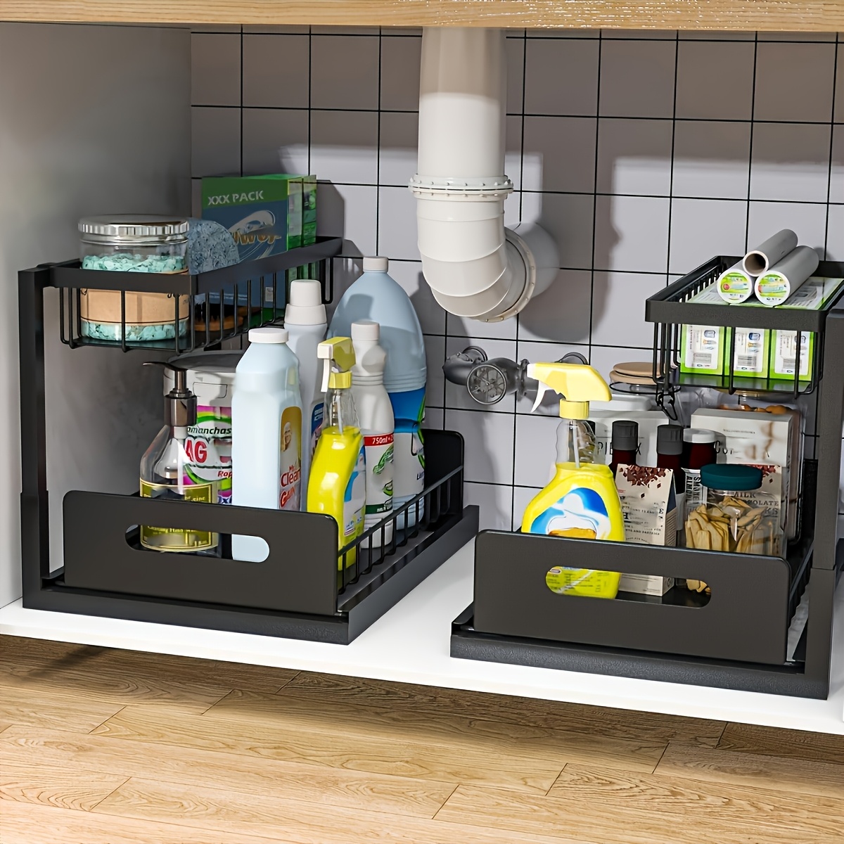 ชุดชั้นวางของใต้ซิงค์ในครัว -  - Home Essentials Bathroom Cabinet บทวิจารณ์และราคา
