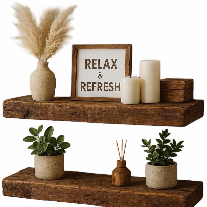 ชั้นวางของติดผนังไม้สไตล์วินเท - Home Bathroom Shelf บทวิจารณ์และราคา