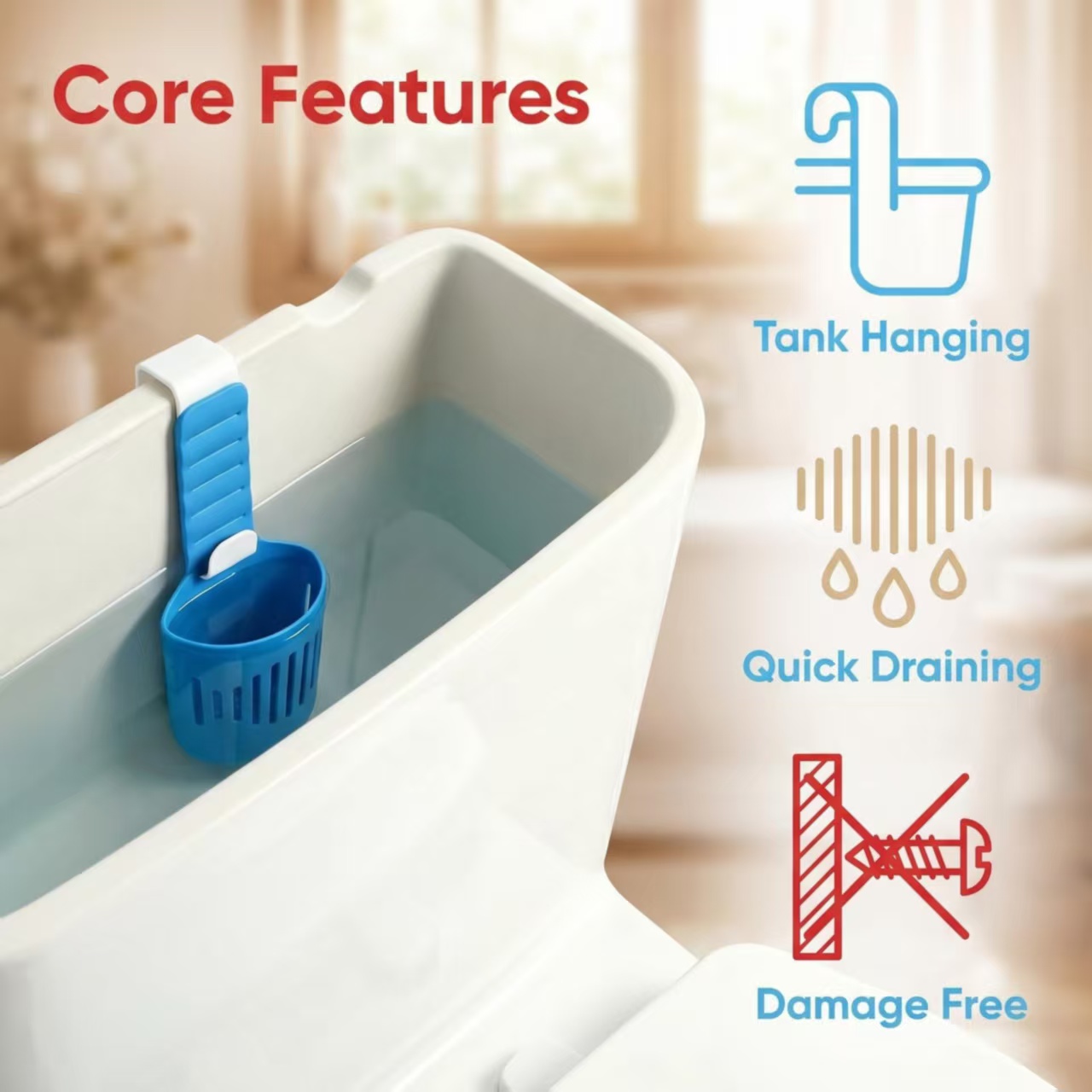 ที่วางแท็บเล็ตทำความสะอาดถังน้ - Home Bathroom Cleaner บทวิจารณ์และราคา