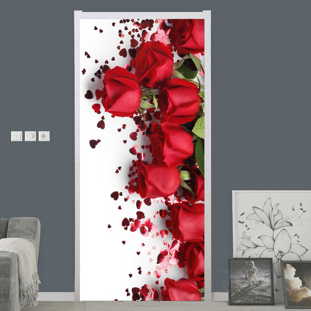 White Rose ดอกไม้วอลล์เปเปอร์ส - Home Bathroom Door Design บทวิจารณ์และราคา