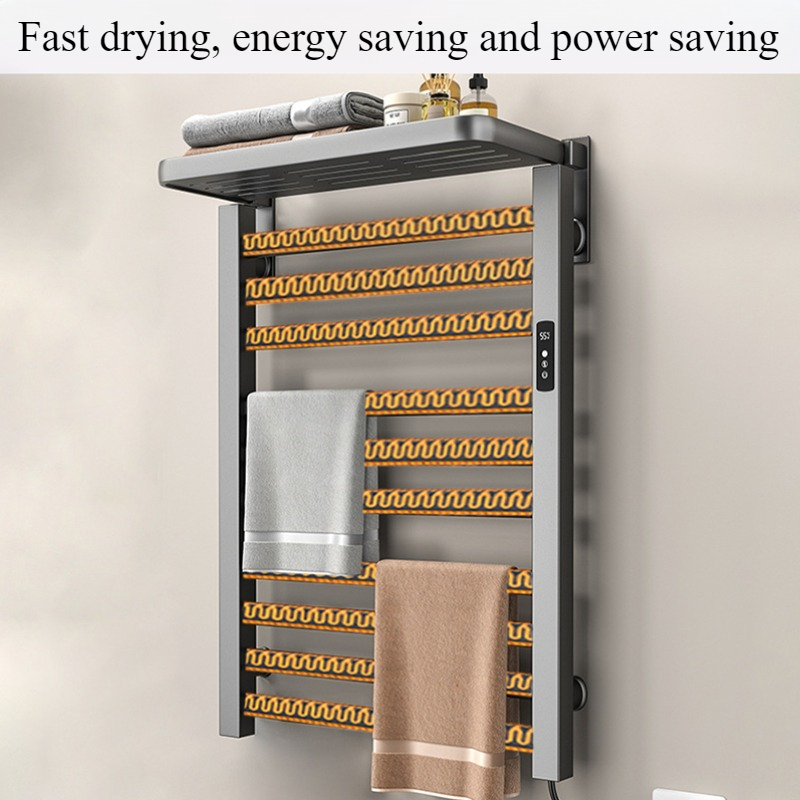 ราวแขวนผ้าเช็ดตัวไฟฟ้าแบบโลหะ  - Home Bathroom Shelf บทวิจารณ์และราคา